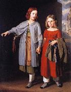 unknow artist The Artist's Daughters on the Way to School oil painting reproduction